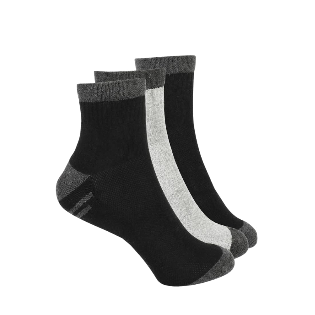 CULT Men’s Casual Ankle Length Cotton Blend Socks – Ultra Soft, Breathable, Moisture-Absorbent, Anti-Microbial, Durable Everyday Wear with Superior Fit & All-Day Comfort Pack - 3