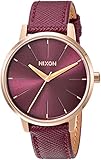 Nixon Kensington Leather Rose Gold/Bordeaux Casual Designer Women’s Watch (37mm. Rose Gold & Bordeaux Face/Bordeaux Leather Band)