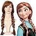 Produktbild Rosahaar Perücke Braune Lang Cosplay Perücken Zöpfe Geflochten karneval fasching Damen/Kind wig 016A