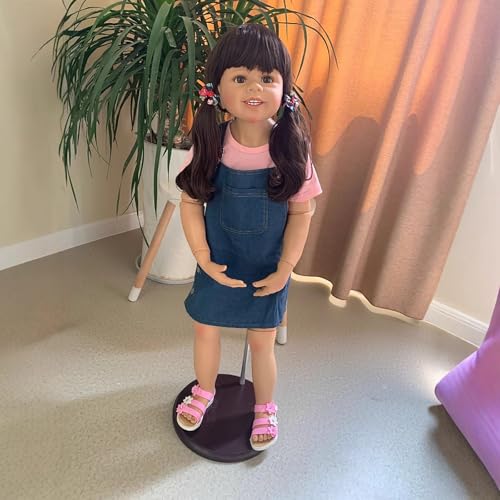 Generisch 98cm Stehendes Reborn Puppen Mädchen Meisterwerk Dolls Wiedergeborene Babypuppe Kugelgelenk 3-4 Jahre echte Baby Puppe Kinderbekleidungsmodell Sammlerstücke, Kann Sitzen oder Stehen – Bild 3