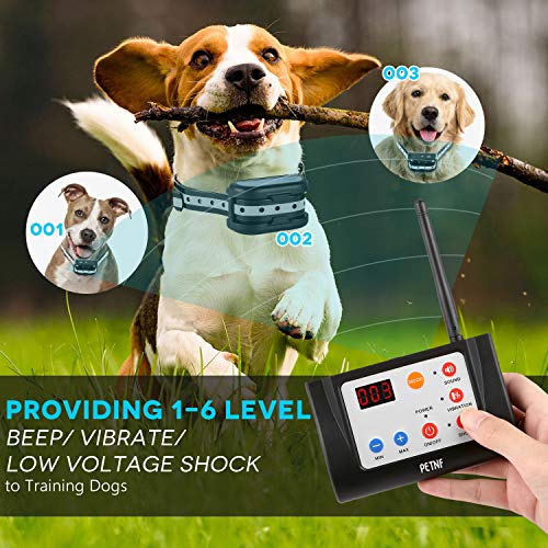 Wireless Dog Fence Outdoor,Electric Training Collar & Pet Containment System 2 in 1 for Dogs, Safe Outdoor Waterproof Electric Beep/Vibration/Shock Collar with Remote,5 Levels Adjustable Range Control - Thumbnail 4