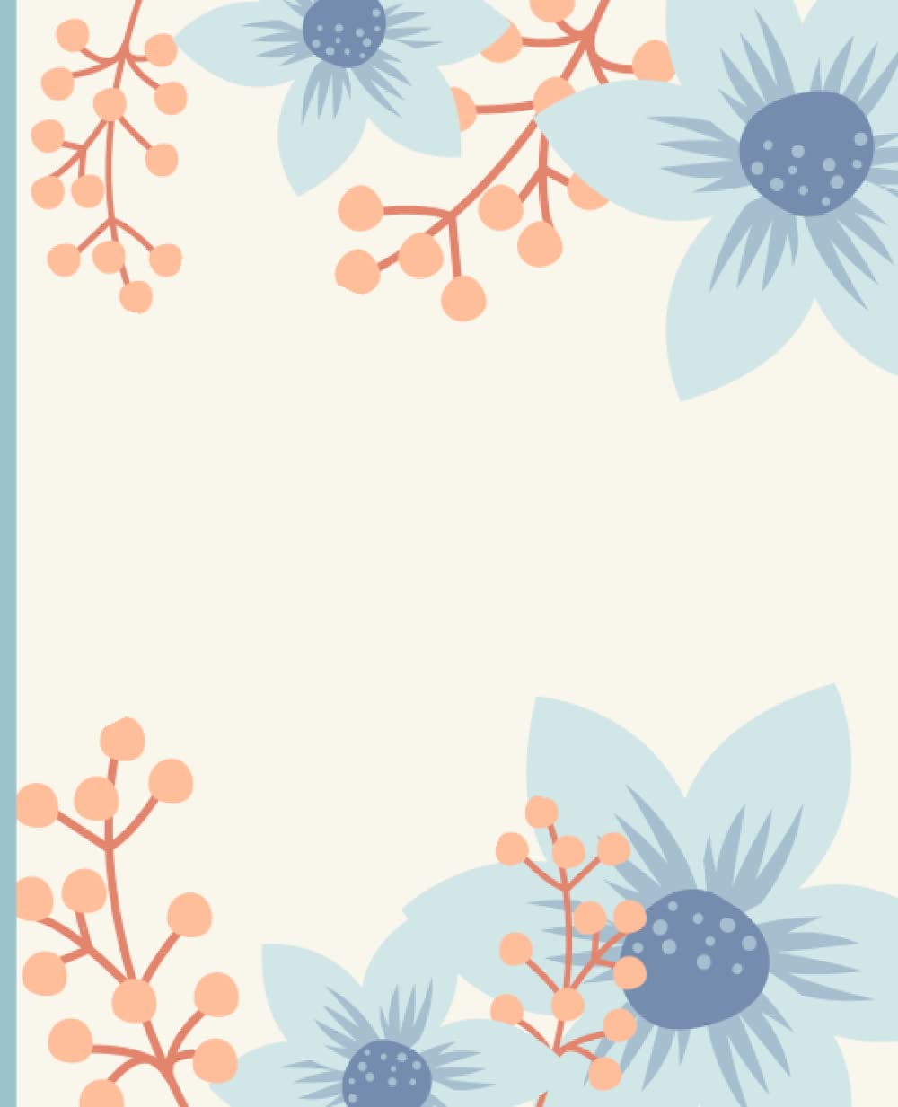 Powder Blue and Peach Flower: Journal & Notebook for Women, Men & Teens | Pretty Blank Lined Journal for School & College| floral journal for women