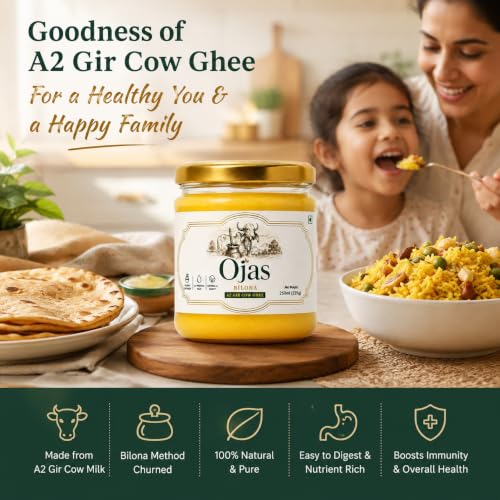 Image of OJAS BILONA A2 Gir Cow Ghee, Bilona Churned, 250 ml