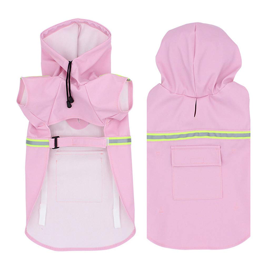 Ulalaza Large Dog Poncho with Hood Reflective Rain Jacket Leisure Waterproof Lightweight Dog Coat Pet Supplies