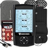 TENS Unit Muscle Stimulator, EMS Massager Machine for Shoulder, Neck, Sciatica and Back Pain Relief, Electronic Pulse Massage Physical Therapy, Black