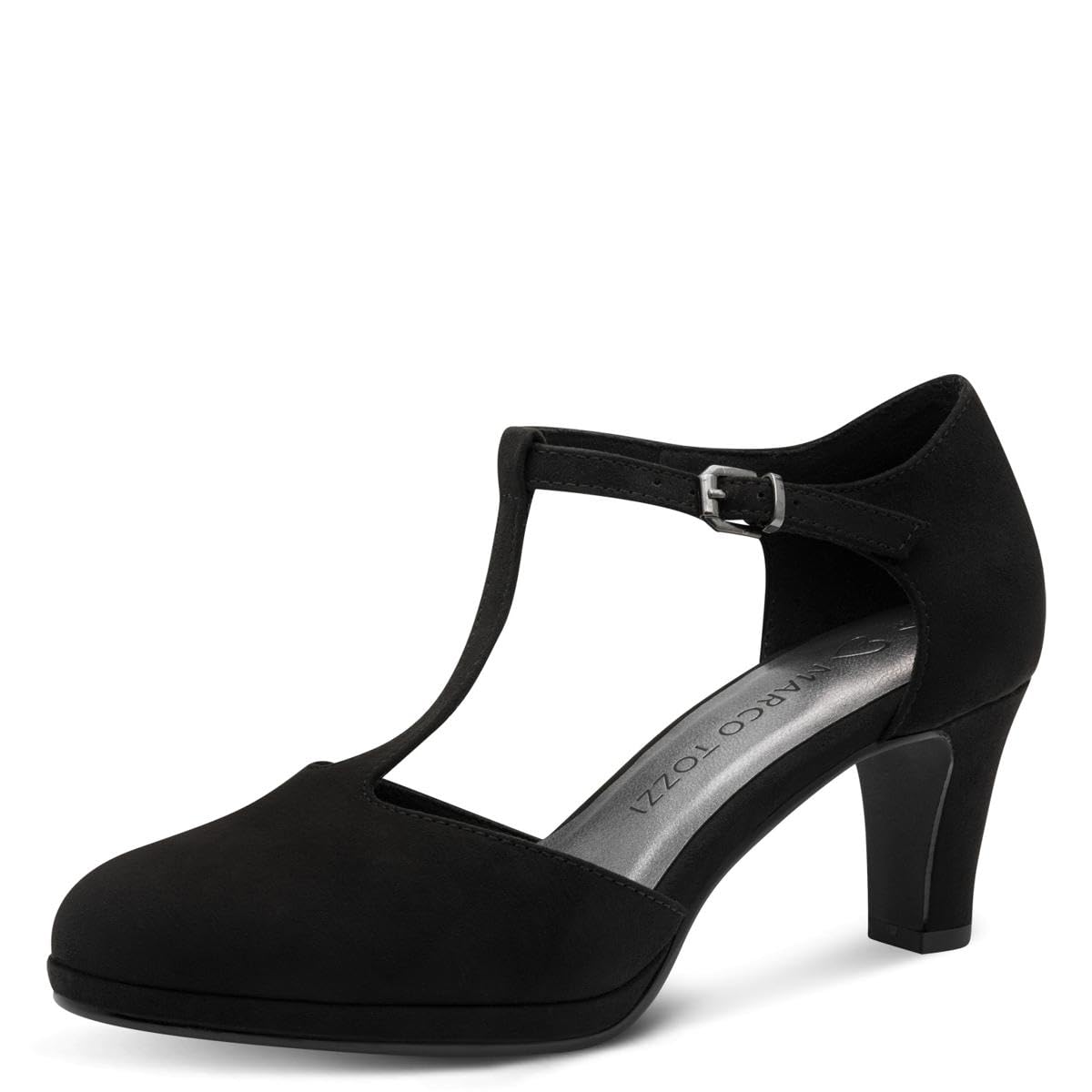 MARCO TOZZI Women's Vegan Elegant Pumps with Straps, Black, 7 UK