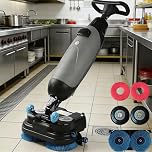 Macchina lavapavimenti industriale,lavasciuga pavimenti a spinta per impieghi gravosi con 2 motori spazzola da 250 W,capacità serbatoio 4 L + 7 L,design senza fili, copre 13000 piedi quadrati/h Grey