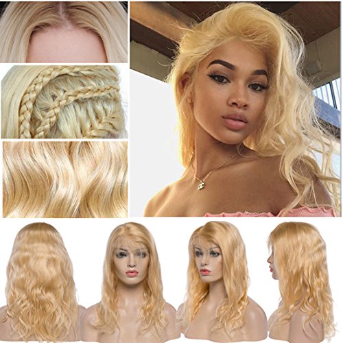 613 Lace Front Wigs Human Hair With Baby Hair Pre-Plucked Wigs Free Part Glueless #613 Bleach Blonde For Women Virgin Human hair 130% Density Lace Front Wigs (20 Inch, Body Wave) S-noilite