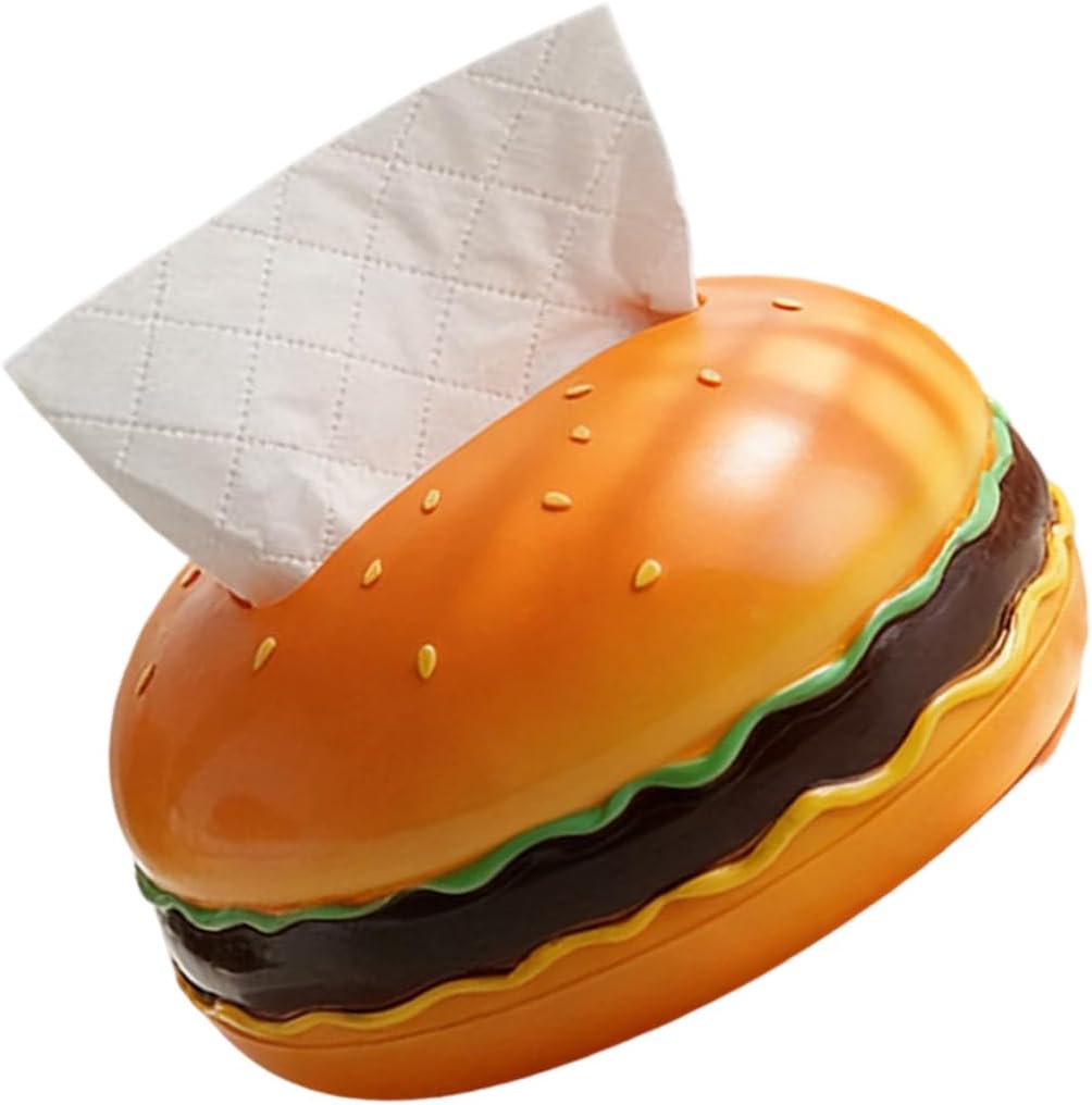 Burger Themed Tissue Dispenser Kitchen Decor Retro for Home Creative Hamburger Tissue Box Funny Holder
