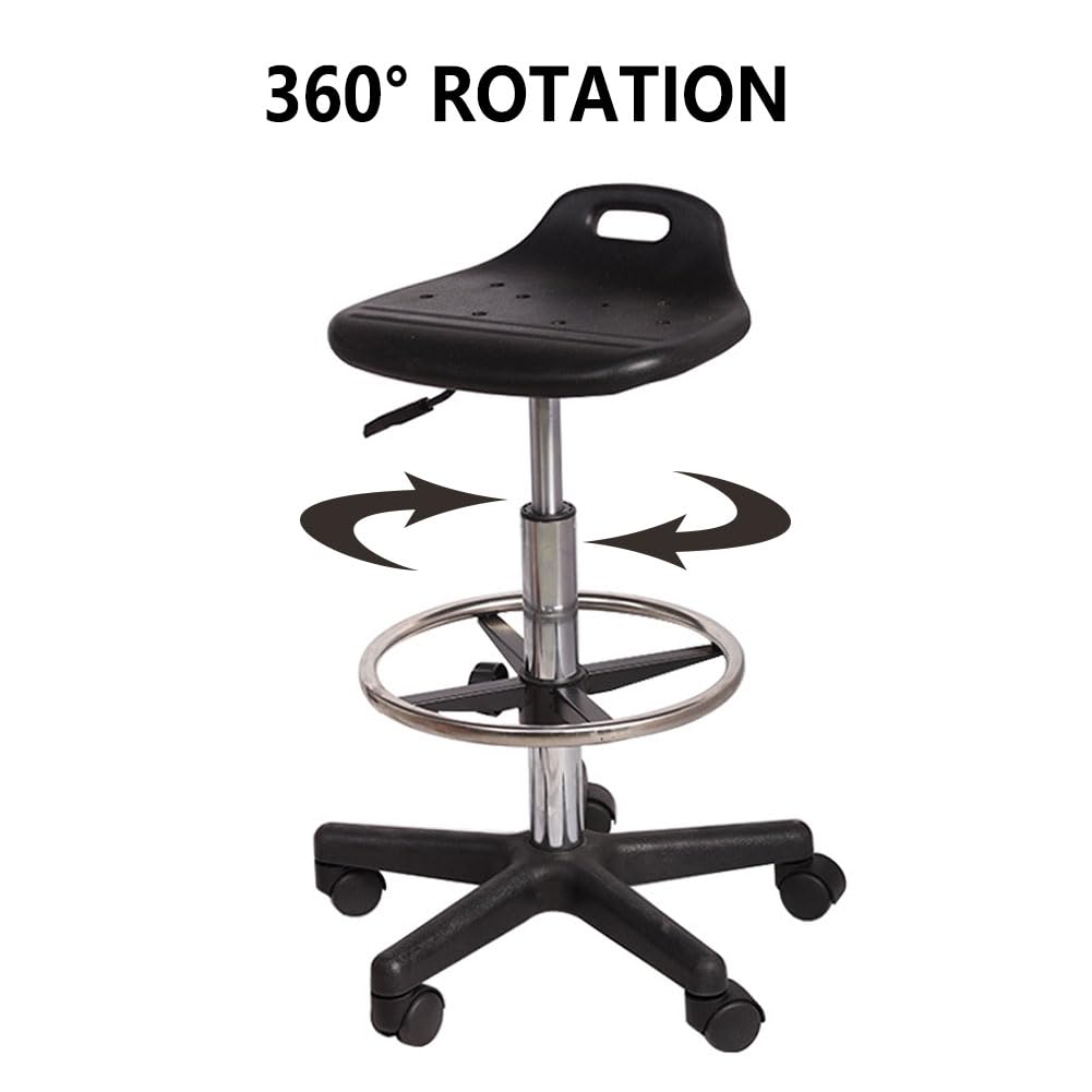Siège Assis-Debout, Tabouret de Bureau Haut Assise Ergonomique avec Repose Pied Réglable pour Bureau et Tables Hautes B 1pc