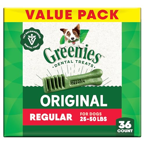 Greenies Veterinarian-Recommended Adult Natural Dental Dog Treats Regular Size, Original