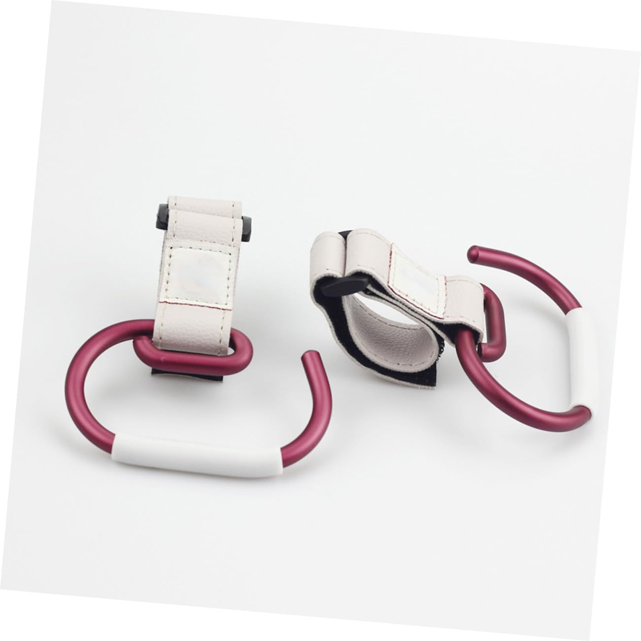 Convenient Stroller Hook Clips for Diaper Bags Heavy-Duty Organizer Hanger with White Belt Stroller Accessory for Shopping and Walking