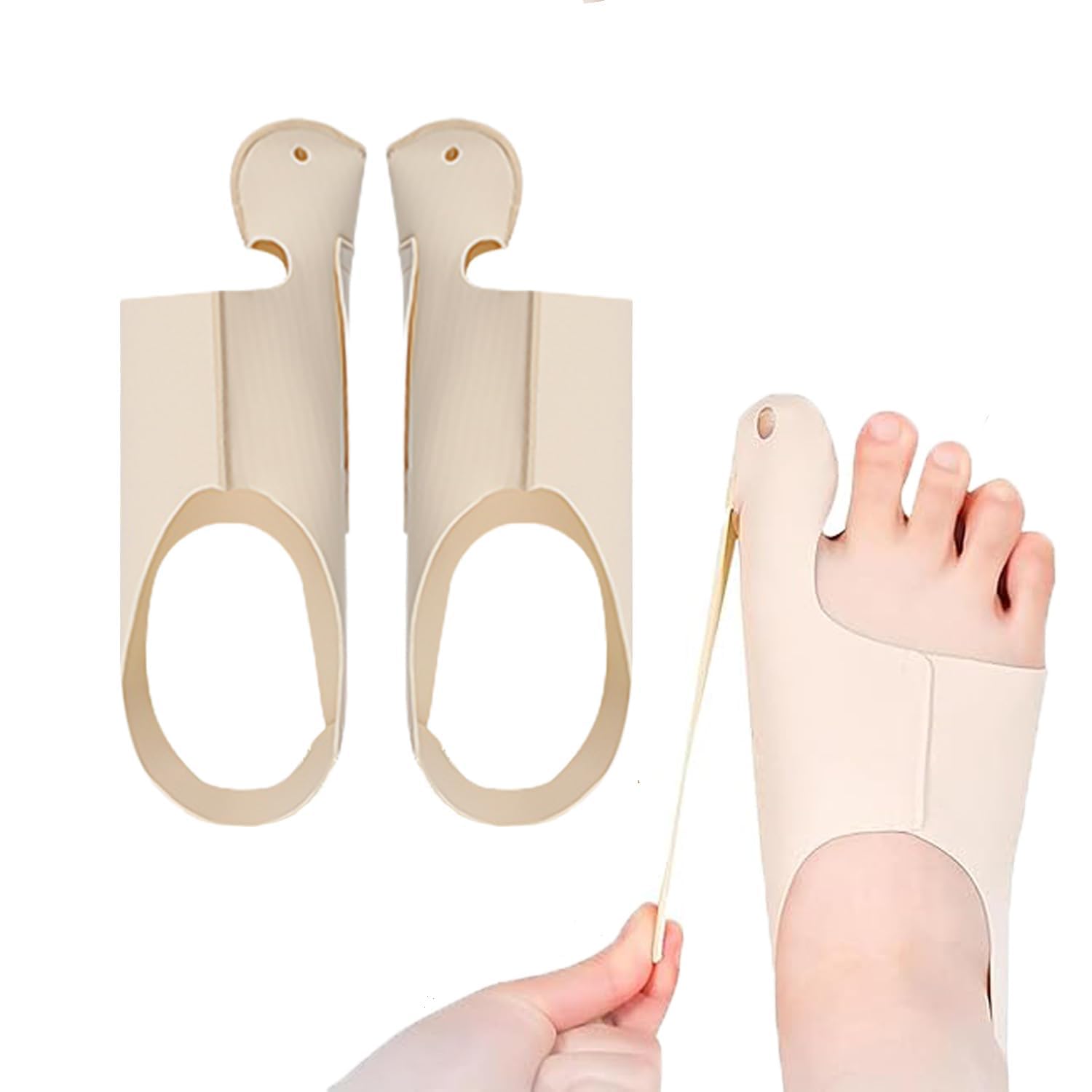 CharmChic Tutore Alluce Valgo, Tutore Alluce Valgo Correttore, Calzini per Alluce Valgo, Correttore Alluce Valgo e Separatori con cuscinetto in gel di silicone integrato (37-43 M, Pelle