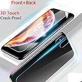 Casa iPhone Xs Max 6.5'' Screen Protector, Xs Max [Front & Back Glass Film Suit] Tempered Glass Anti-Fingerprint Case Anti-Scrath 3D HD Clear Glass Screen Film for Apple iPhone Xs Max 6.5 2018