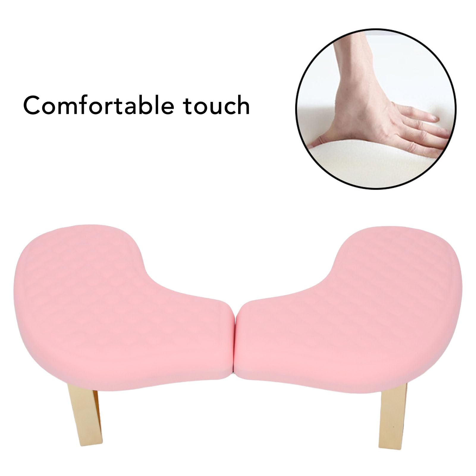 ZJchao Podłokietnik do Paznokci do Manicure Nail Tech Podpórka Pod rękę Kształt U Ergonomiczna Konstrukcja Odpinany Składany z Miękkiego Materiału PU do Podróży w Domu w Salonie (Różowy)