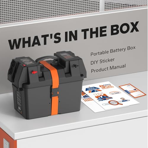 Image of Litime Smart Battery Box, Fits Group 24 /27 /31 Battery, Built-in 12V Outlet