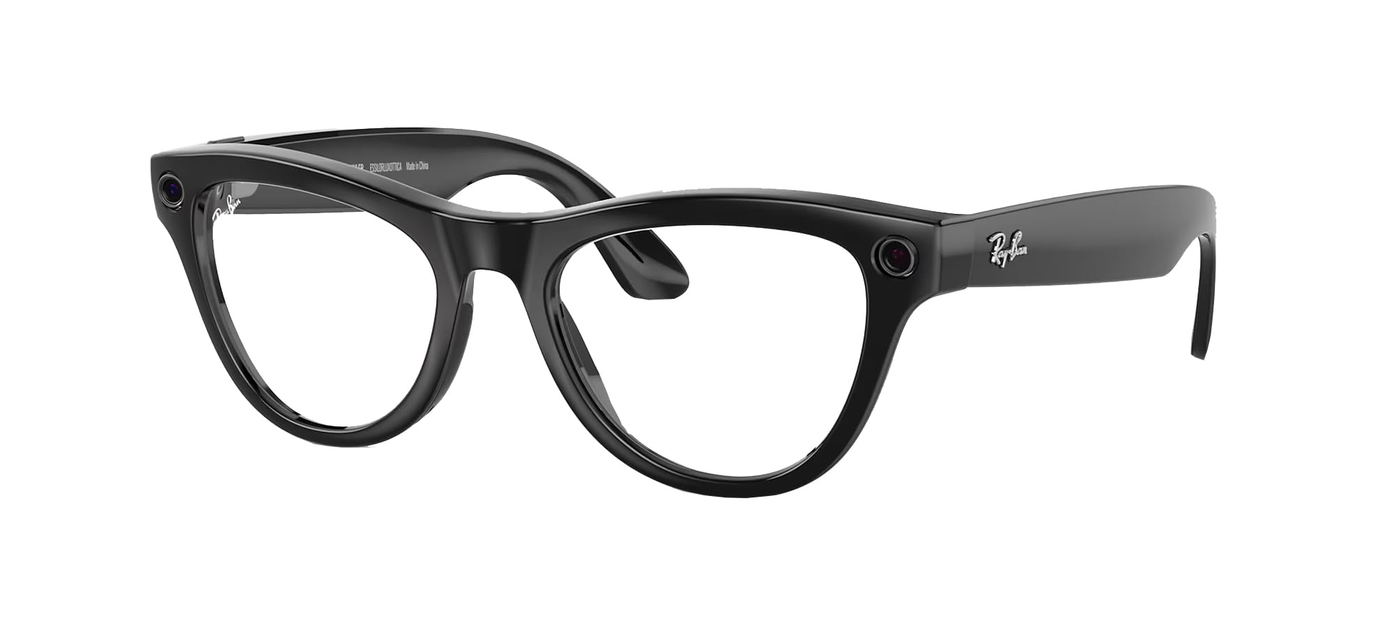 Meta Skyler (Standard) Smart Glasses-Shiny Black, Clear to Blue Transitions Sunglasses, Regular