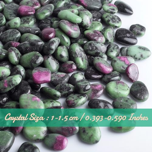 Image of Polished Ruby Zoisite Crystals - 0.5 inch 10 oz Handpicked Tumbled Stones and Crystals Bulk for Healing, Reiki, Meditation, Witchcraft and Home Decor