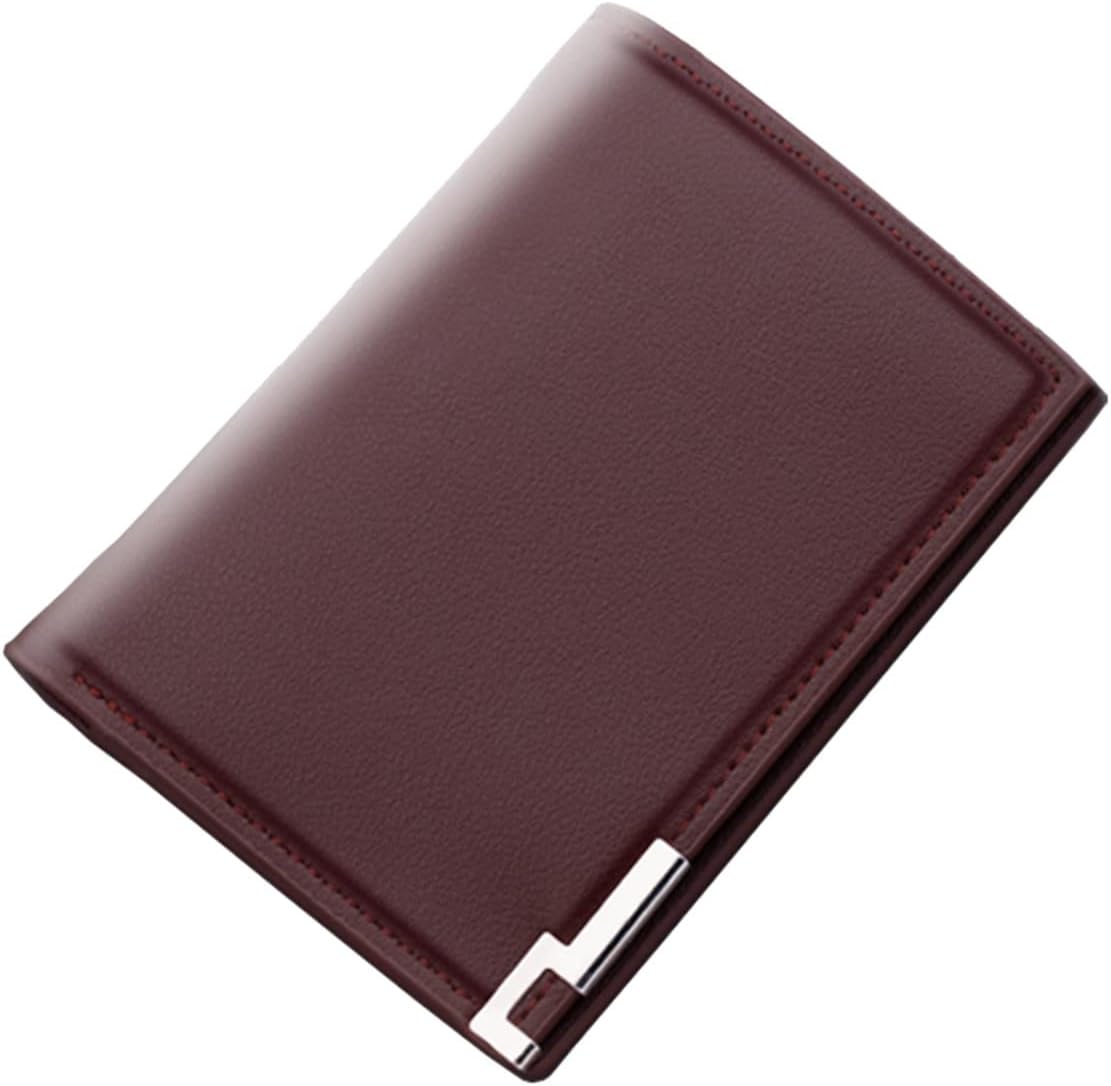 FIAN Fashion ID Short Wallet Solid Color Men Open Purse Multiple Card Slots Clutch Bag Server Wallet