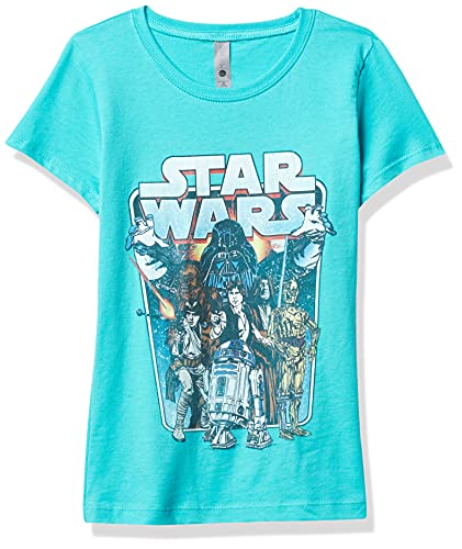 T-shirt Star Wars fille résistant aux lavages en coton bleu Tahiti S