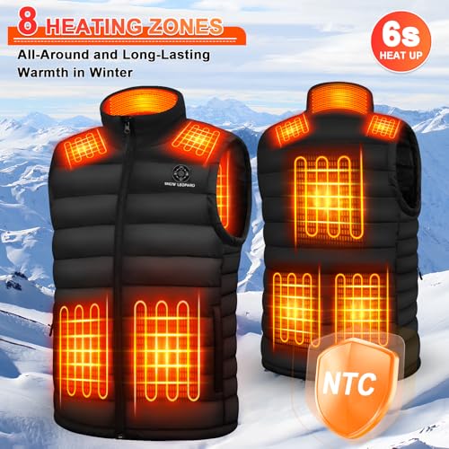 SNOW LEOPARD Heated Vest for Men with Battery Pack Included, 16000mAh 7.4V Rechargeable Men's Heated Vest2