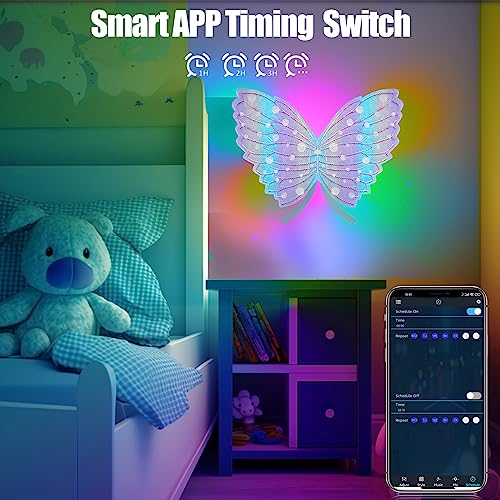 Znofan Night Light For Kids, Butterfly Led Light For Bedroom Stick On The Wall, Music Sync Rgb Color Changing Wall Sconces With Remote And App Control,Coolest Decorations For Room Home Party(Purple) #TOP2