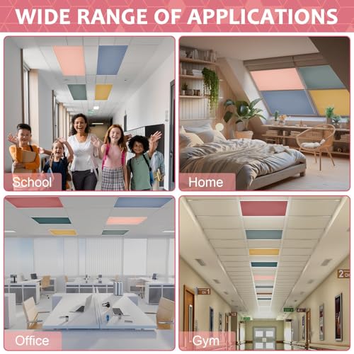 QOUBAI 6PCS Fluorescent Light Covers, 4x2 Feet Magnetic Light Cover Fluorescent Lights Shade Panel Positive Inspirational Ceiling Lights Filters for Office Classroom Home Drop Ceiling Morandi by QOUBAI - Image 6