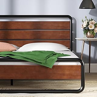 Zinus Horizon Metal & Wood Platform Bed with Wood Slat Support, Full