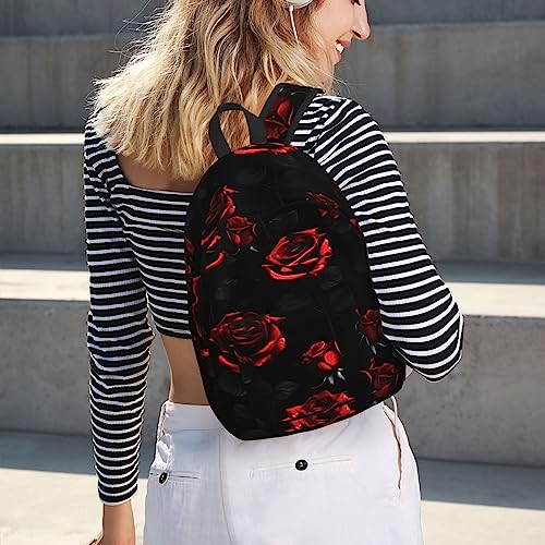 Mochila de mano para senderismo y viajes con estampado de rosas para mujer 7