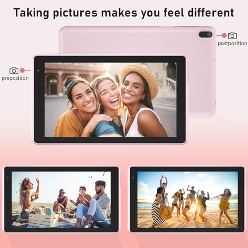 Image of CUPEISI 2025 Android 14 7 Inch Tablet, 4GB RAM+32GB ROM /1TB Expandable, 1.6GHz Quad-Core Processor, 1024 x 600 IPS Touch Screen, 5MP Dual Camera, WiFi, Game, Pink