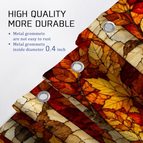 Ensemble de rideaux de douche automne orange style nature rustique