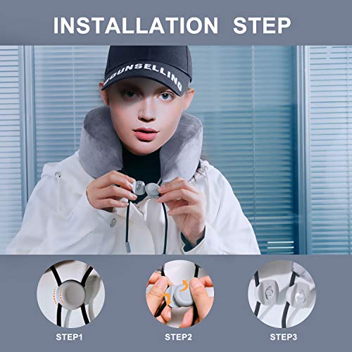 RENOOK Travel Pillow, 100% Pure Memory Foam Neck Pillow, Ideal for Airplane Travel, Improved Support Design – Machine Washable Cover.
