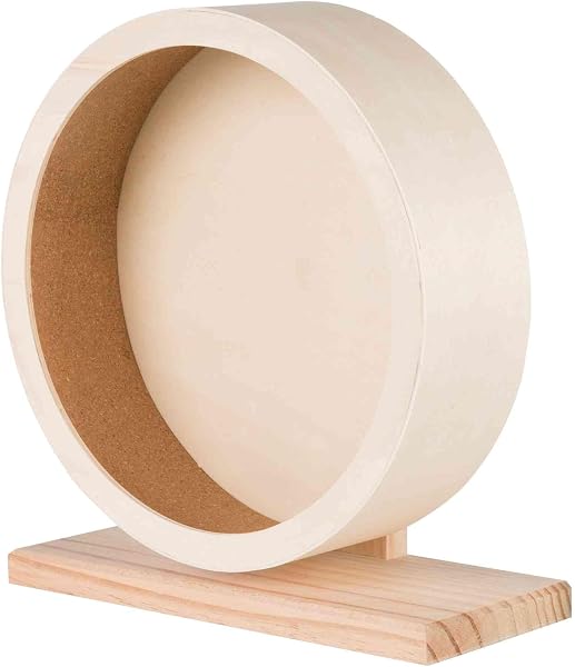 TRIXIE Laufrad für Hamster mit Kugellager – geschlossene Korklauffläche – leise & gleichmäßig – unbehandeltes Holz – ø 28 cm – tiergerecht geprüft - 1