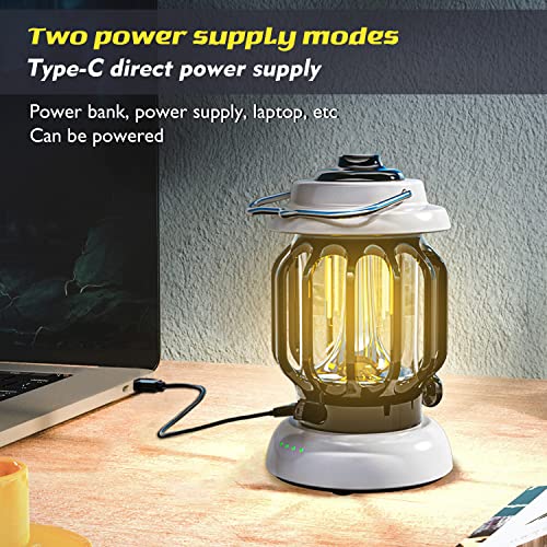 Pinsai Led Camping Lantern,Rechargeable Retro Metal Camp Light,Battery Powered Hanging Vintage Lamp ,Portable Waterpoor Outdoor Tent Bulb, Emergency Lighting For Power Failure,Outages #TOP5
