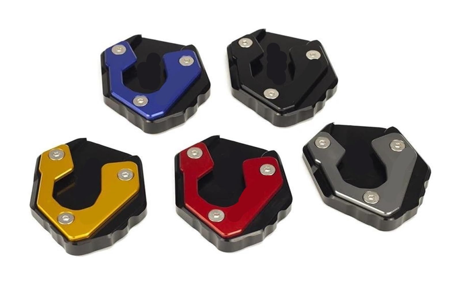 Motorrad Seitenständer Für Yamaha Für MT07 2014-2022 Anti-Rutsch Motorrad Extender Kickstand Polster Seitenständer Vergrößern Ständerpolster(Titanium)