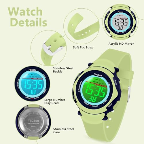Image of Kids Digital Watch for Girls Boys,Children's Waterproof Colorful Light UP Outdoor Sport Watch with Stopwatch Alarm-Kids Gifts for Girls Boys