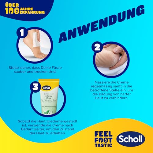 Scholl reichhaltige Fuß- und Nagelcreme - ideal für raue, sehr trockene Füße - mit Urea & Vitamin-Komplex - steigert den Feuchtigkeitsgehalt - 75 ml