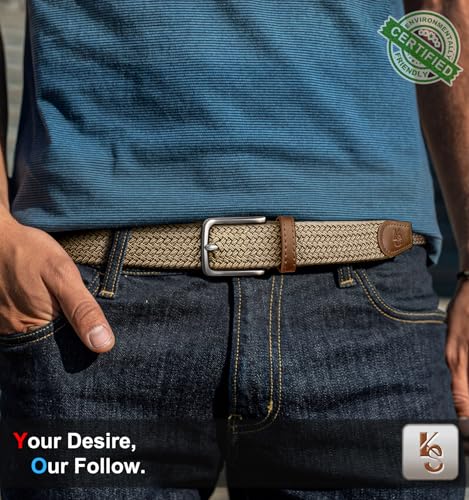 Image of KEMISANT Men's Golf Belt Nulti-pack, Braided Woven Stretch Belt for Gift Men Casual Jeans Sports Work 1 3 /8 inch