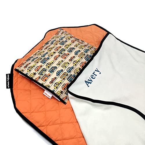 Urban Infant Personalized Tot Cot Kids Nap Mat - Toddler Preschool Daycare Bedding Cover with Blanket and Pillow - Traffic