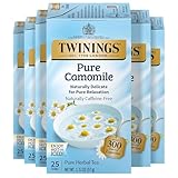Twinings of London Pure Camomile Herbal Tea Bags, 25 Count (Pack of 6)