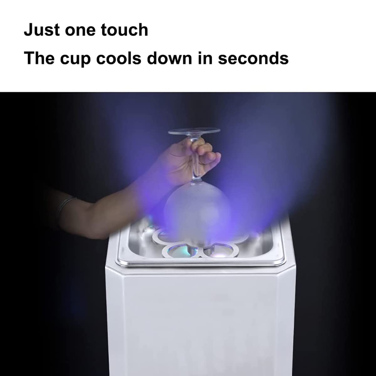 Mini refrigeratore di vetro a CO2 per tazze e bicchieri, congelatore per bicchieri, refrigerazione di bottiglie per cocktail, birra, bevande, vino, raffreddamento istantaneo dei bicchieri in pochi