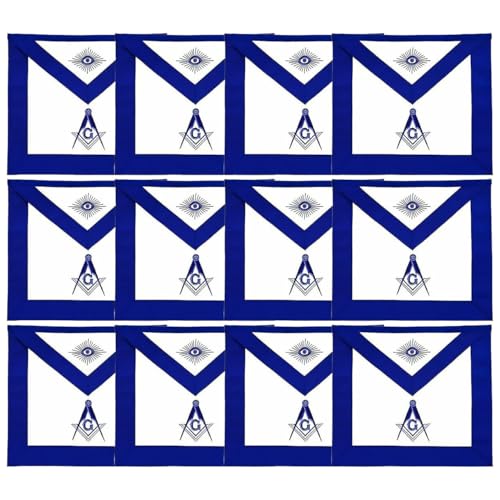 Masonic Regalia Master Mason Blue Lodge Aprons Machine Embroidered pack of 12