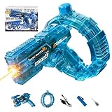 Electric water gun, high-power battery remote water gun, large capacity water gun with LED light, suitable as a gift for children and adults (Blue-1)