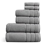 Springtree Home Luxury Turkish Cotton Bath Towels Set | 100% Turkish Cotton | Premium Bath Towels | Ultra Soft Thick Plush & Highly Absorbent | Luxury Hotel & Spa Bathroom Towels | Carbon
