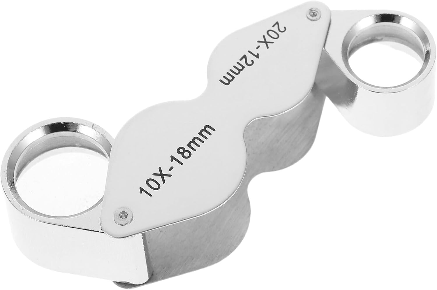 Alipis 10x 20x Folding Dual Lens Jewelry Loupe Magnifier for Inspection Portable All-Metal Pocket Magnifying Glass for Jewelry Repair and Gemstone Exploration