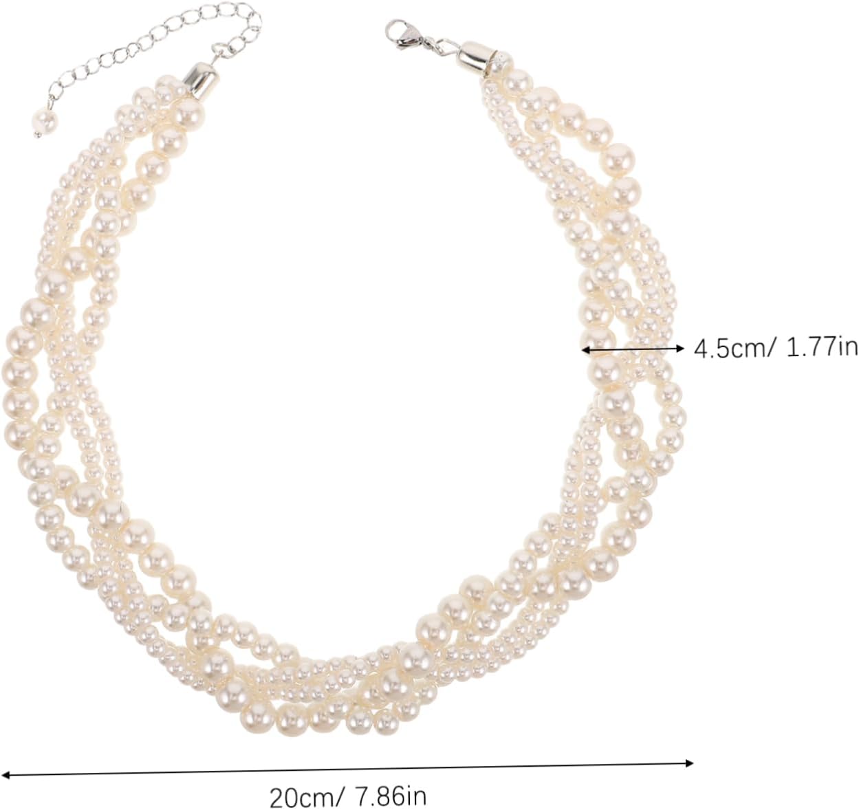 CALLARON Layered Vintage Faux Pearl Collarbone Necklace for Women Elegant Multi-Strand Retro Jewelry for Parties and Daily Wear