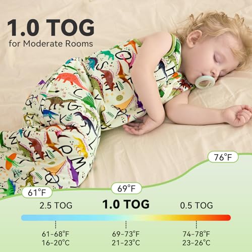Image of babee Reshinee Bamboo Viscose Sleep Sack for Babies and Toddlers 1.0 Tog Wearable Blanket 2-Way Zipper Baby Shower Gifts