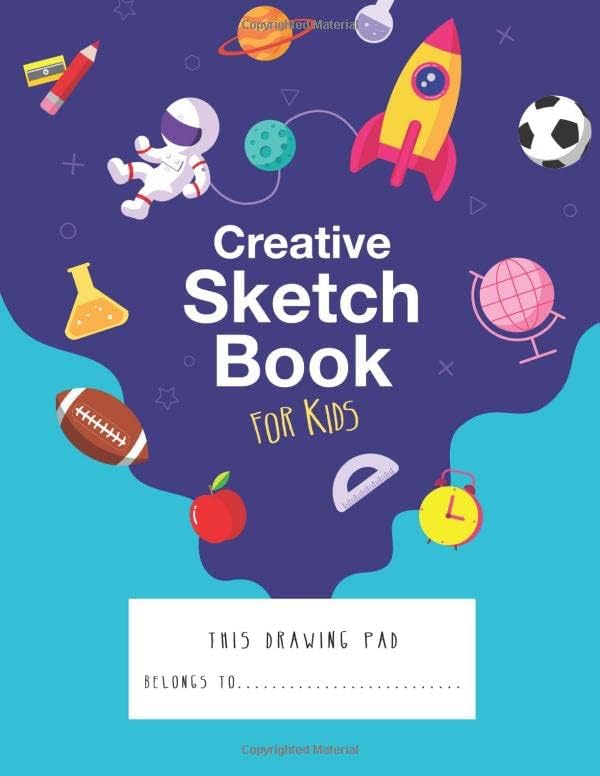 Creative & Design Sketch book for kids : Large Blank Paper for Drawing - 120 Pages ( 8.5"x11") Journal , Cartoon , Doodling or Sketching , Space Galaxy.