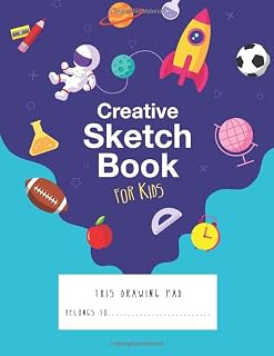 Creative & Design Sketch book for kids : Large Blank Paper for Drawing - 120 Pages ( 8.5"x11") Journal , Cartoon , Doodling or Sketching , Space Galaxy.