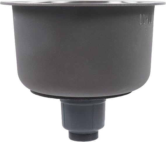 Fafeicy Stainless Steel Basin, Mini Round Kitchen Sink Stainless Steel Bar Round Basin with Drainpipe Fitting 30cm Diameter Stainless, drains & strainers